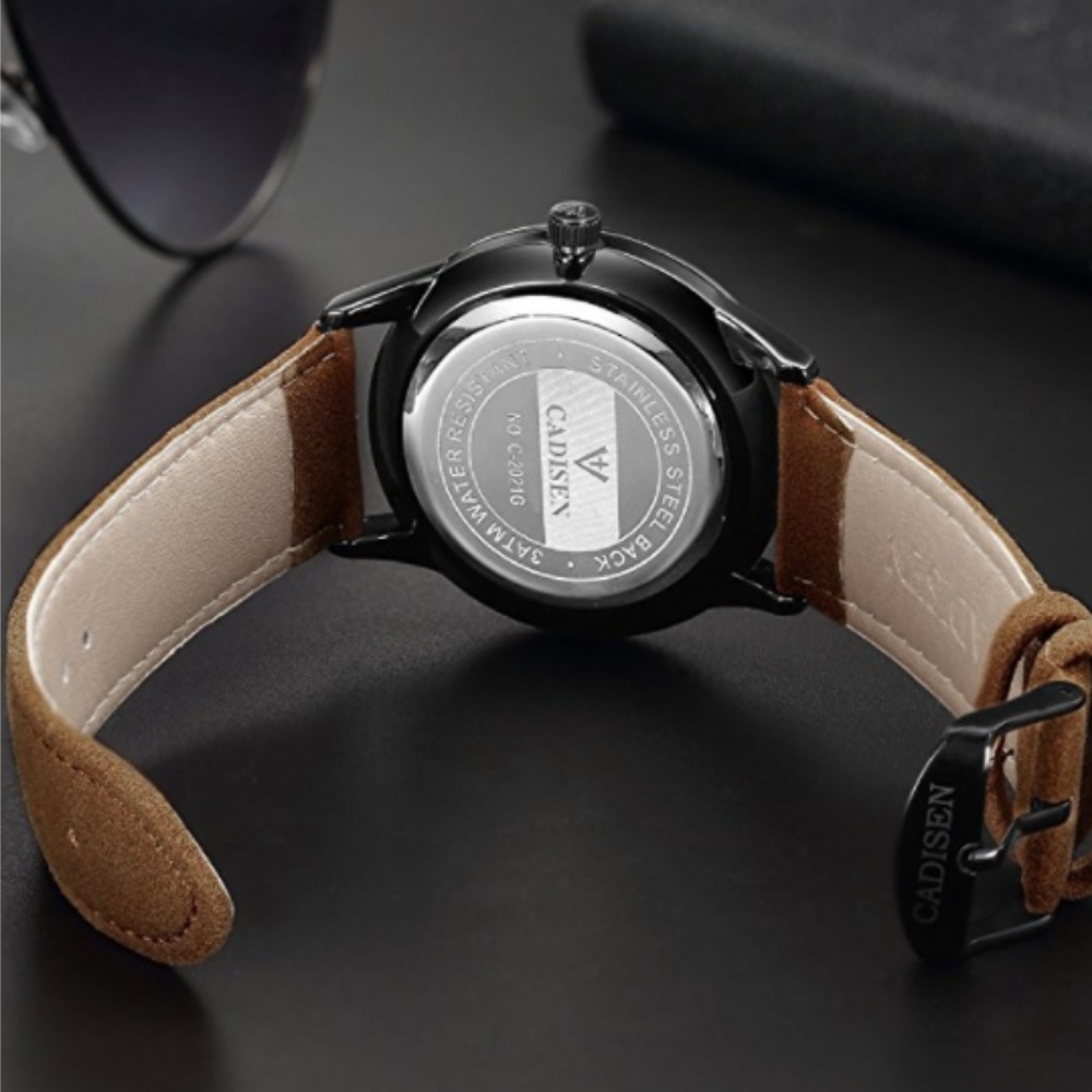 Watch for Men Brown Leather Classic 30M Waterproof - Picture 4 of 7